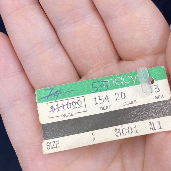 Vintage Calvin Klein OS Full Length Robe Navy Glossy Satin 90s Y2K Missing Belt - Picture 6 of 7